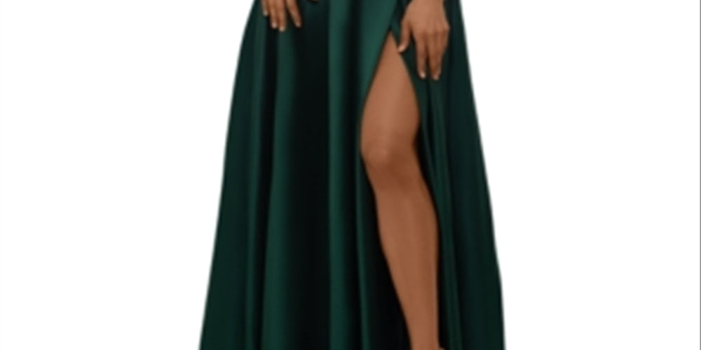 XSCAPE Women's Off the Shoulder Evening Dress Green Size 4