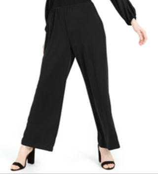 Bar III Women's Slit Sleeve V Back Jumpsuit Black Size Large