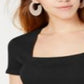 Bar III Women's Square Neck Bodysuit Black Size XX-Large