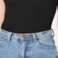 Bar III Women's Square Neck Bodysuit Black Size XX-Large