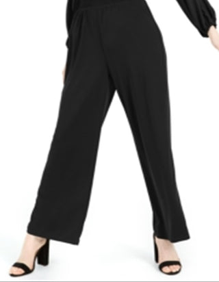 Bar III Women's Slit Sleeve V Back Jumpsuit Black Size Medium