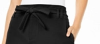 Bar III Women's Belted Zippered Shorts Black Size Small