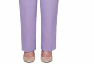 Alfred Dunner Women's Loire Valley Proportioned Pants Cotton Purple Size 10 Petite