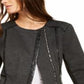 INC International Concepts Women's Faux Leather Motorcycle Jacket Gray Size Medium