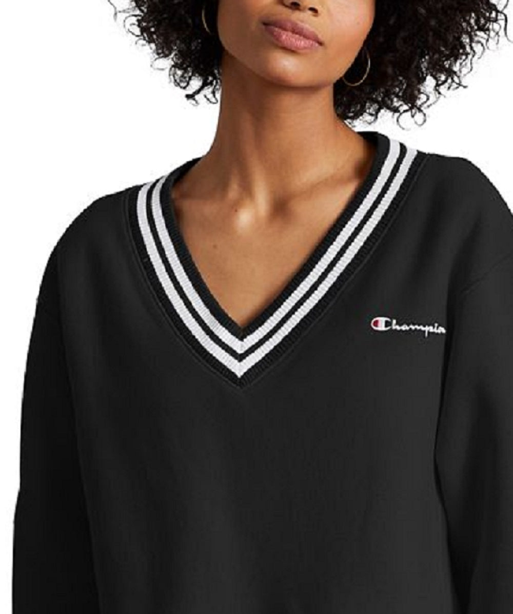 Champion Women's Reverse Weave Cropped Sweatshirt Black Size X-Large