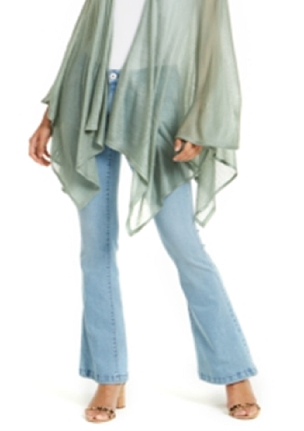 INC International Concepts Women's Knit Ruana Green Size Regular