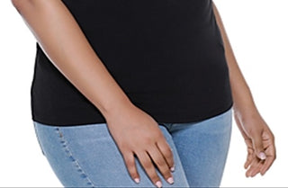 Belldini Women's Cold Shoulder Plus Blouse Black Size 3X