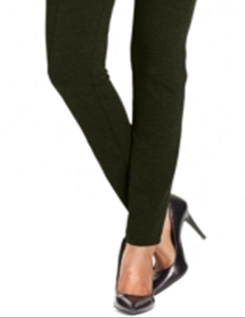 Style & Co Women's Seam Front Ponte Knit Leggings Green Size Petite XL