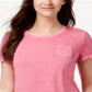 Style & Co Women's Burnout T-Shirt Pink Size X-Small