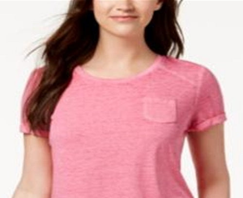 Style & Co Women's Burnout T-Shirt Pink Size X-Small
