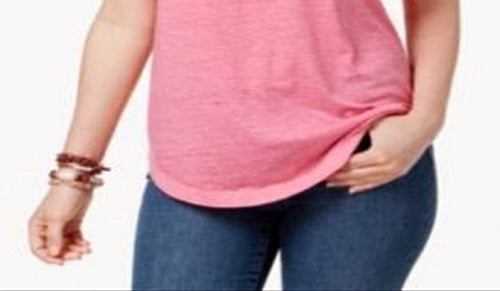 Style & Co Women's Burnout T-Shirt Pink Size X-Small