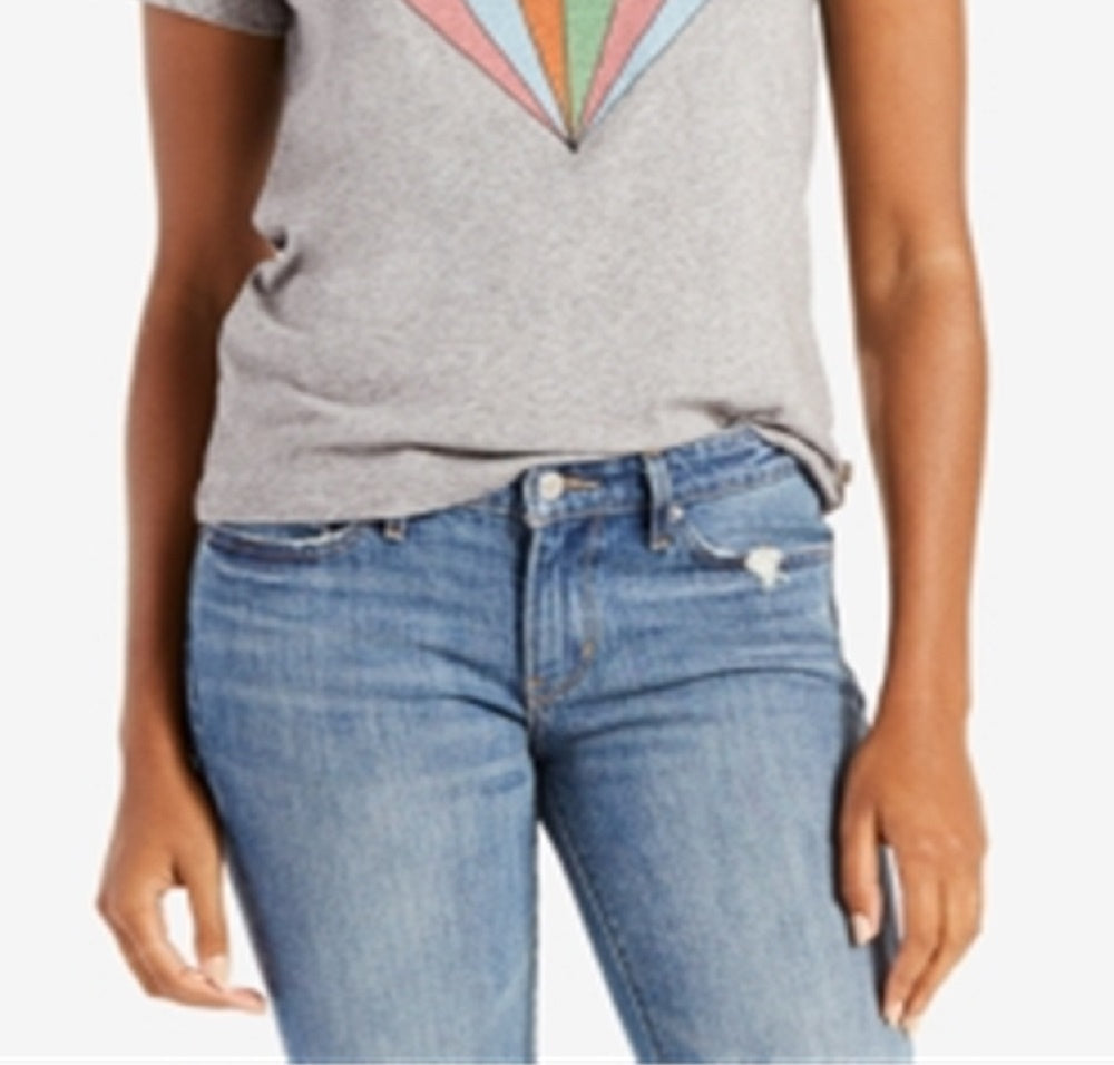 Levi's Women's Perfect Graphic Logo T-Shirt Gray Size X-Large