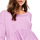 Free People Girl's Knit Babydoll Pullover Top Purple Size Medium