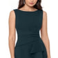 Betsy & Adam Women's Cascading Ruffle Sheath Dress Green Size 14