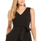 Calvin Klein Women's Belted V Neck Dress Black Size 2