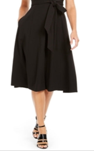 Calvin Klein Women's Belted V Neck Dress Black Size 2
