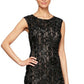 Alex Evenings Women's Floral Sleeveless Jewel Neck Full Length Fit Flare Formal Dress Black Size 14