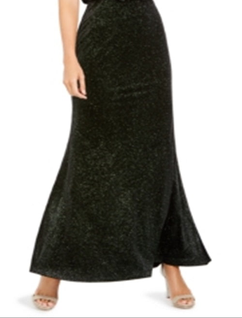 Calvin Klein Women's Sparkle Velvet Blouson Gown Black Size 16