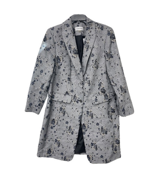 Calvin Klein Women's Plus Plaid & Floral Coat Navy Size 14W