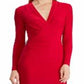 Ralph Lauren Women's Rowenah Embellished Surplice Evening Dress Red Size 12