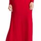 Ralph Lauren Women's Rowenah Embellished Surplice Evening Dress Red Size 12