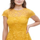 Kensie Women's Short Sleeve Illusion Neckline Short Sheath Dress Yellow Size 4