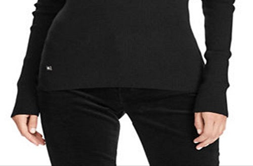 Ralph Lauren Women's Long Sleeve Cowl Neck Sweater Black Size Petite Small