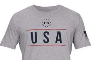 Under Armour Men's Freedom Logo Graphic T-Shirt Gray Size Medium