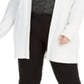 Alfani Women's Open Front Knit Cardigan Sweater White Size 0X