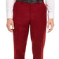 Bar III Men's Slim Fit Flat Wool Stretch Dress Pants Red Size 30X30