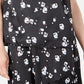 Alfani Women's Floral Print Satin Smocked Shoulder Top Black Size XX-Large