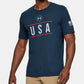 Under Armour Men's UA Freedom USA Academy T-Shirt Blue Size Small