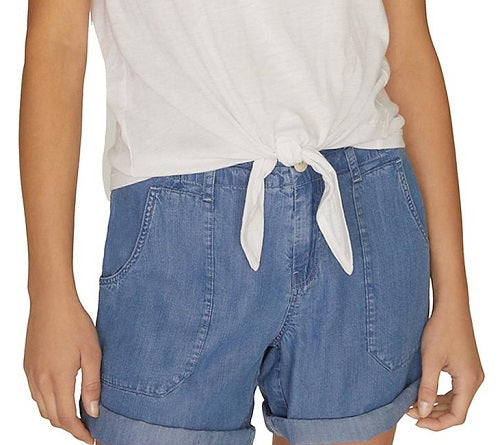 Sanctuary Women's Lou Tie Front Short Sleeve T-Shirt White Size Small