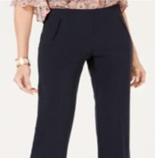 Style & Co Women's Tummy Control Pull on Straight leg Pants Blue Size 4