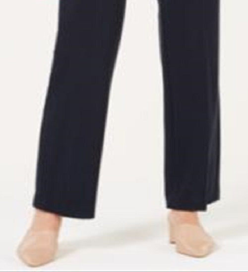 Style & Co Women's Tummy Control Pull on Straight leg Pants Blue Size 4