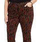 INC International Concepts Women's Tiger Print Mid Rise Skinny Jeans Brown Size 24W