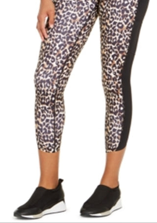 Ideology Women's Animal Print Fitness Athletic Leggings Brown Size Large