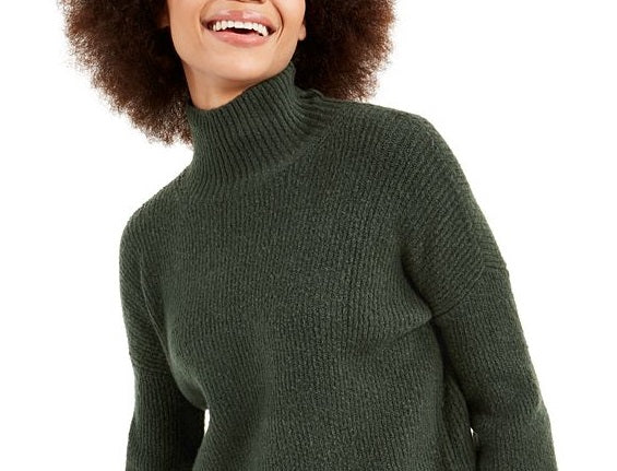 French Connection Women's Orla Flossy Turtleneck Sweater Green Size Small