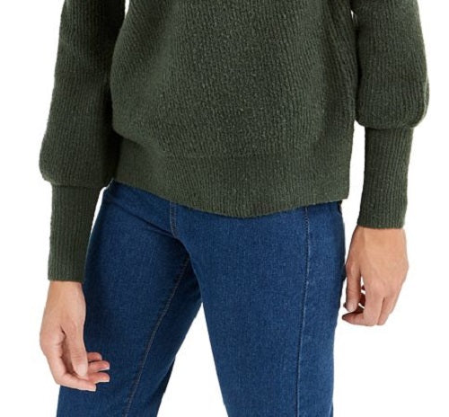 French Connection Women's Orla Flossy Turtleneck Sweater Green Size Small