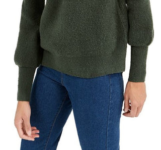 French Connection Women's Orla Flossy Turtleneck Sweater Green Size Small