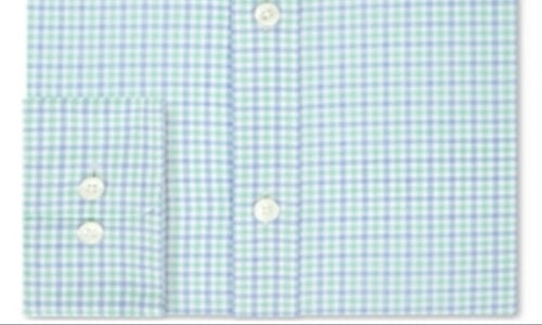 Tommy Hilfiger Men's 15 Collared Dress Shirt Green Size 15X34-35