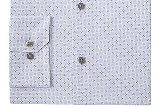 Alfani Men's Circle Geo Print Dress Shirt Gray Size 15.5x32-33