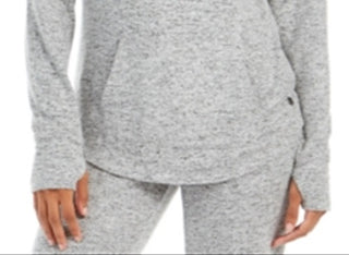 Ideology Women's Long Sleeve Hooded Sweater Gray Size XX-Large