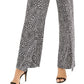 Bar III Women's Ruffled Printed Stretch Dress Pants Black Size X-Small