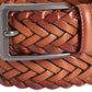 Perry Ellis Men's Braided Leather Casual Belt Brown Size Medium