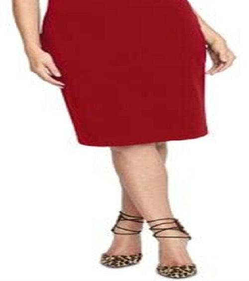 Rachel Roy Women's Sleeveless Halter Knee Length Body Con Evening Dress Red Size XX-Large