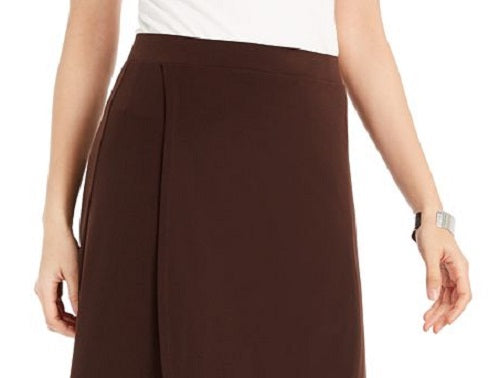 JM Collection Women's Solid Tulip Hem Skirt Brown Size X-Small
