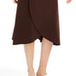 JM Collection Women's Solid Tulip Hem Skirt Brown Size X-Small