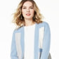 Charter Club Women's Colorblocked Pure Cashmere Cardigan Blue Size Petite L