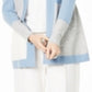 Charter Club Women's Colorblocked Pure Cashmere Cardigan Blue Size Petite L